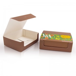 جعبه کیک کاغذی بسته بندی آرم سفارشی بیسکویت شیرینی پخت شخصی دوستدار محیط زیست برای نانوایی
