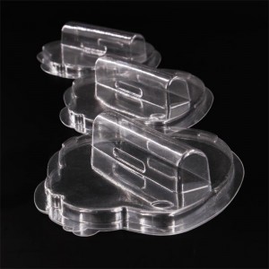 Emballage en plastique fait sur commande de boîtes à clapet en plastique double face de boursouflure de clapet en plastique pour les produits électroniques avec des cintres