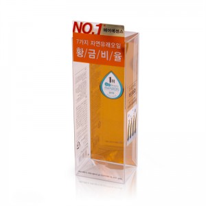 Auto Bottom Lock Transparent Boxes Packaging Printing Color Cosmetics Plastic Hair Oil Bottle Packaging Box