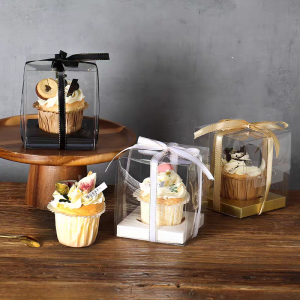 1 Hole Clear Cupcake Box