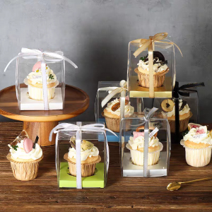 1 Hole Clear Cupcake Box