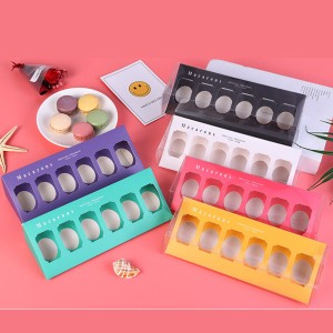 6 Holes Macaron Box With Clear Cover