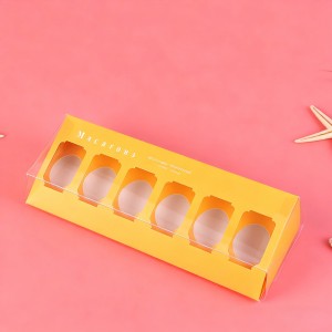 6 Holes Macaron Box With Clear Cover