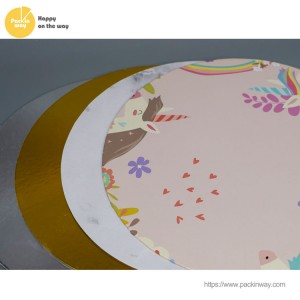 Chinese wholesale Mini Triangle Gold Cake Board - Custom-made New printed cake base board | Sunshine – Packinway