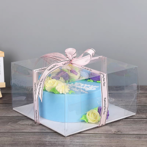 Transparent One-Piece Cake Box
