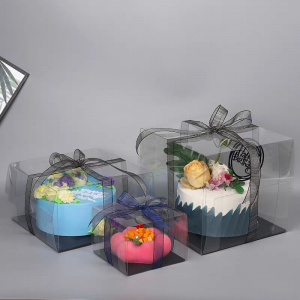 Transparent One-Piece Cake Box
