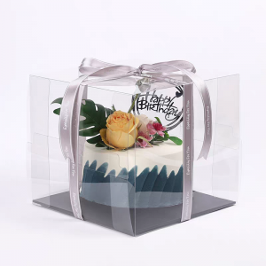 Transparent One-Piece Cake Box