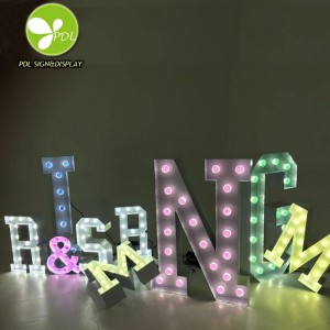 Professional Factory Custom Made LED Light Up Marquee Signs LED Bulbs for Wedding Events