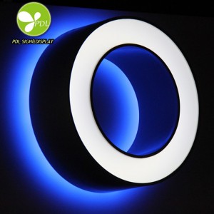 Sinal LED de canal de publicidade externa comercial com luz de letra 3D personalizada