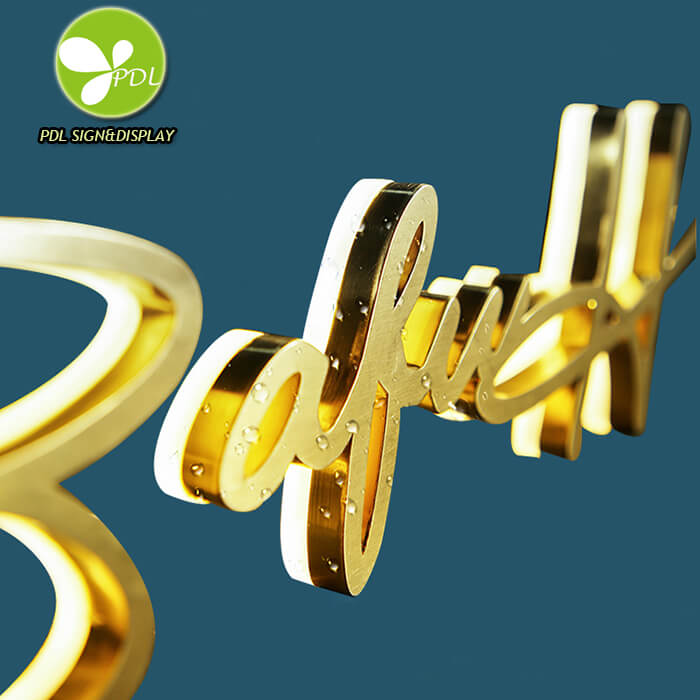 Custom Led CNC Cutting Gold Stainless Steel Backlit Letter Sign 3D Decorative Alphabet Featured Image