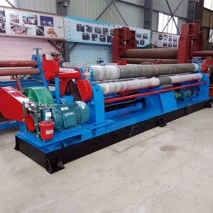 Symmetrical up – adjustable three – roll coiling machine