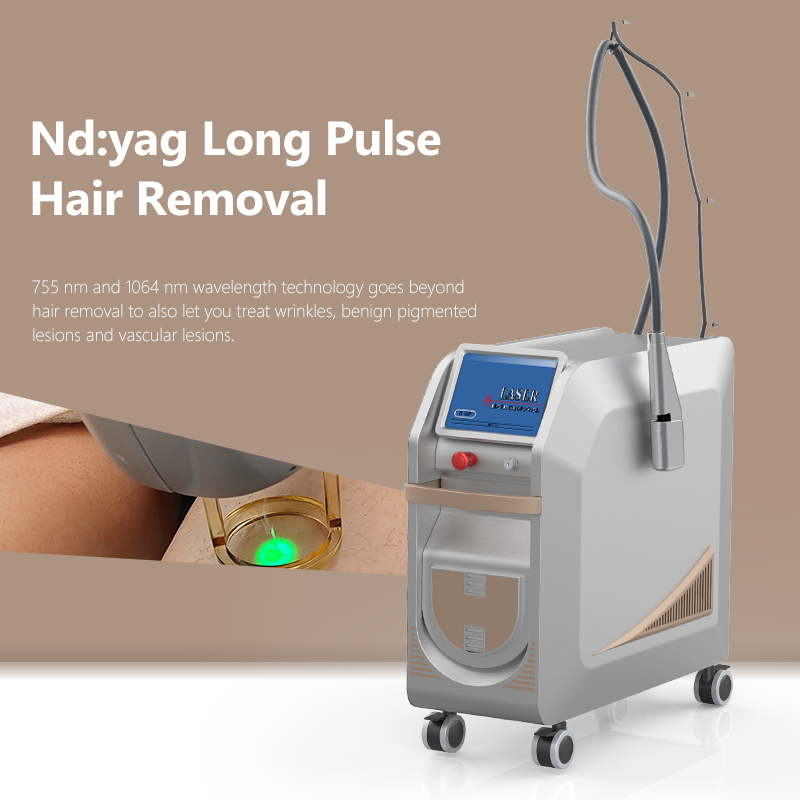 Alexandrite 755nm Nd Yag 1064nm Long pulses laser hair removal machine EL200B