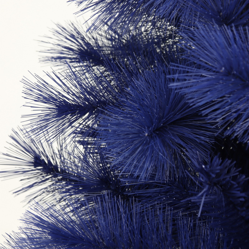 人造圣诞树，蓝色树，6 英尺海军蓝时尚树，针混合尖端，铰链，金属底座。#ACSZ-72J488GM