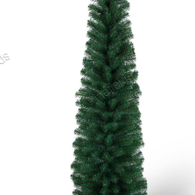Artificial Christmas Tree, Slim Christmas Tree, 6 ft Christmas Tree, PVC Tips,  Wrapped,  Plastic Base.#DUPVD-72B316G