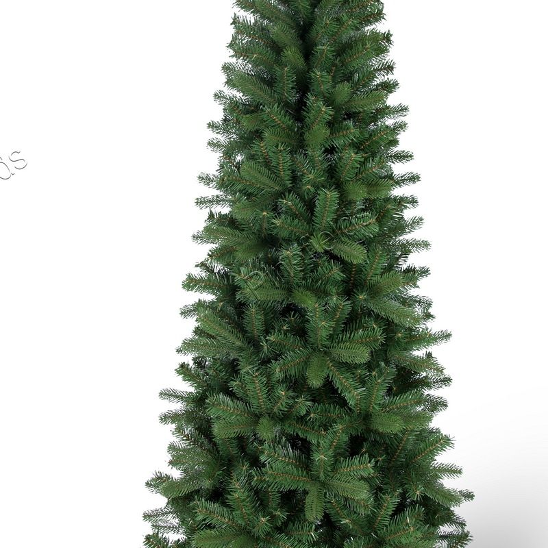 Artificial Christmas Tree, Slim Christmas Tree, 7 ft Christmas Tree, PE Mixed Tips,  Hinge,  Metal Base.#DV-84J788GM