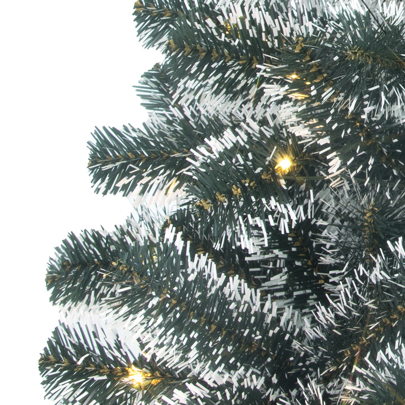 Artificial Christmas Tree, Prelit Christma Tree, 4 ft Christmas Tree With Lights, PVC Tips,  Wrapped,  Plastic Base.#FDPV-49B201G-LT50L
