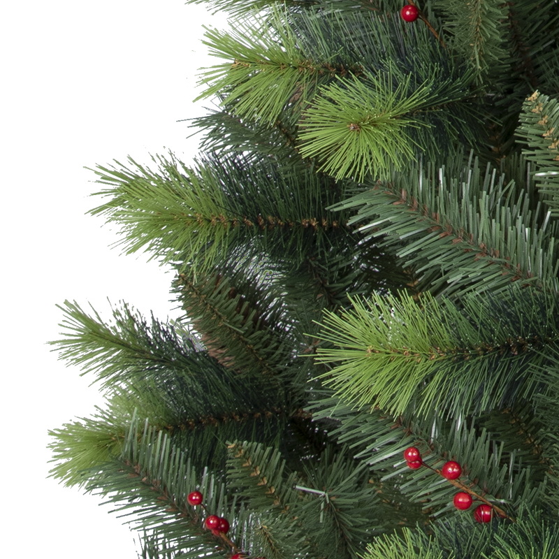 Artificial Christmas Tree, Seasonal Holiday Decoration Tree, 6 ft Christmas Tree, Needle Mixed Tips,  Wrapped,  Metal Base.#GWSZ-72B531GM-BC