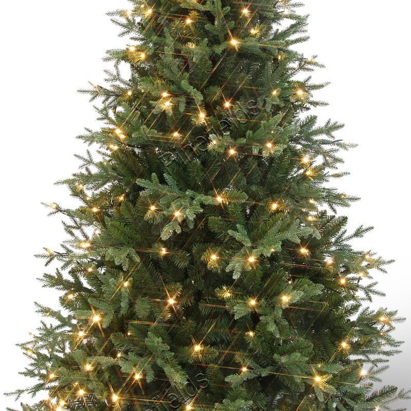 Artificial Christmas Tree, Prelit Christma Tree, 7 ft Christmas Tree With Lights, PE Mixed Tips,  Hinge,  Metal Base.#GYPE-84J2539GM(-302L)
