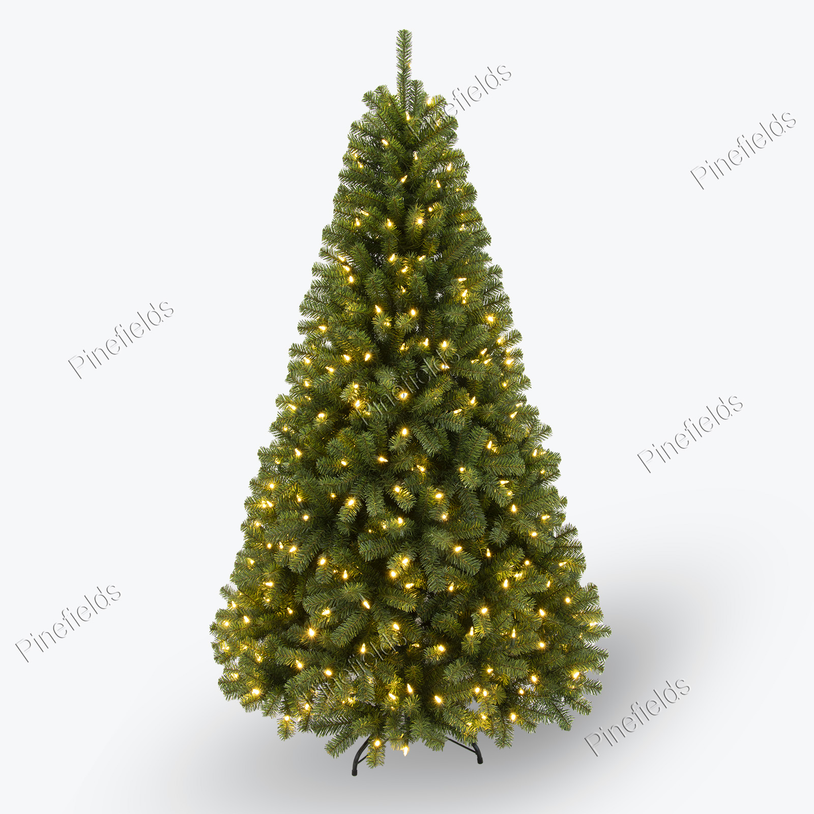Artificial Christmas Tree, Prelit Christma Tree, 6.5 ft Christmas Tree With Lights, PVC Tips,  Hinge,  Metal Base.#HAPV-78J1394GM(-430L)