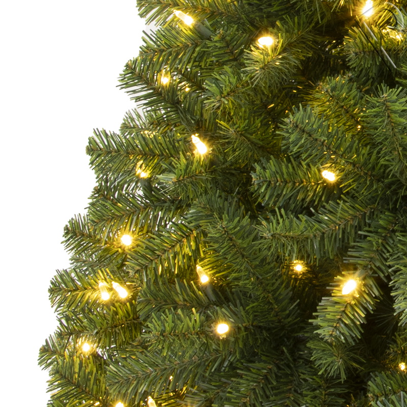 Artificial Christmas Tree, Prelit Christma Tree, 6.5 ft Christmas Tree With Lights, PVC Tips,  Hinge,  Metal Base.#HAPV-78J1394GM(-430L)