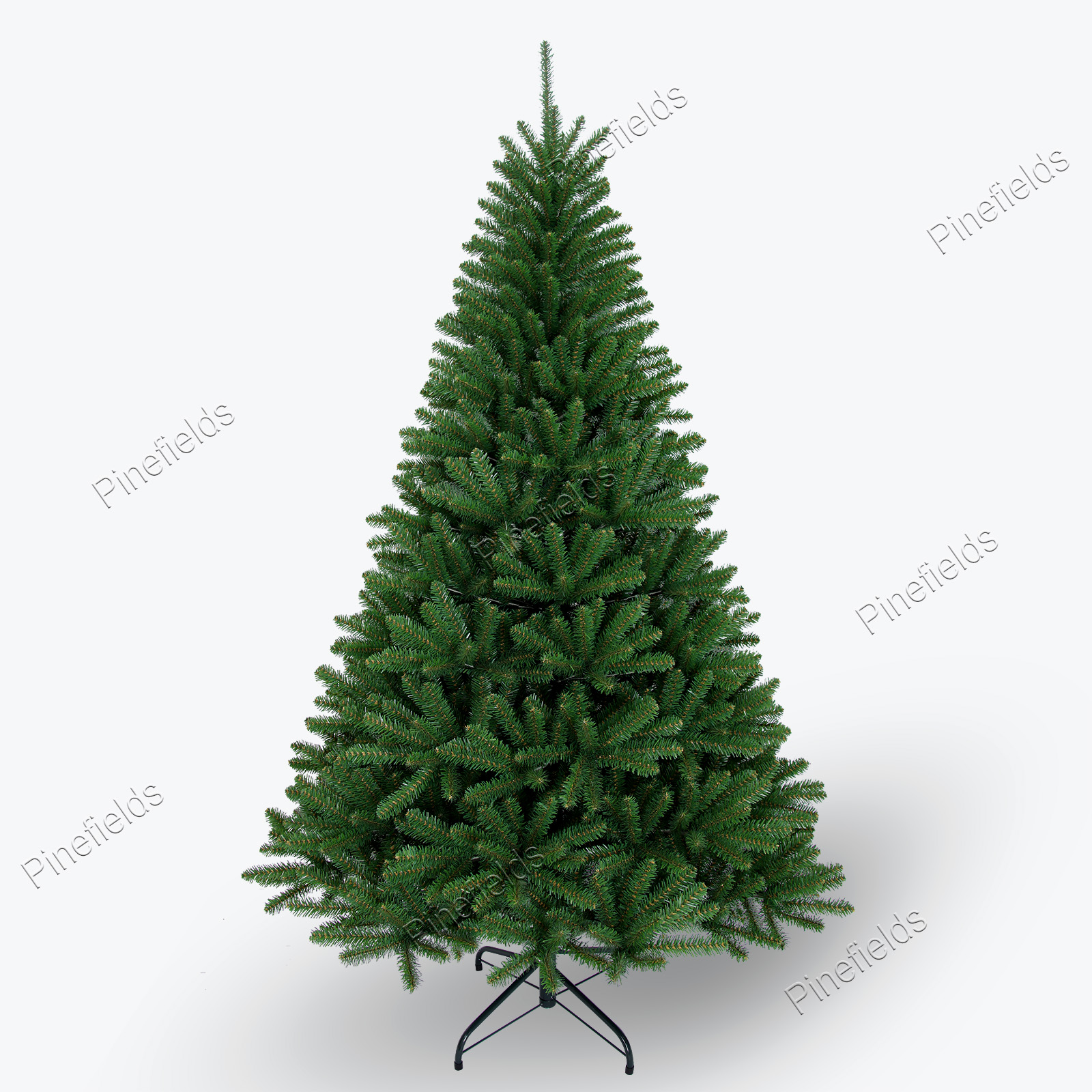 Artificial Christmas Tree, Prelit Christma Tree, 6 ft Christmas Tree With Lights, PVC Tips,  Hinge,  Metal Base.#HBPVX-72J1527GM(-330L)