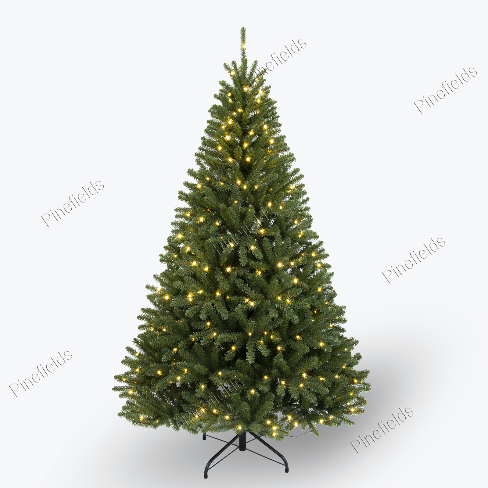 Artificial Christmas Tree, Prelit Christma Tree, 6 ft Christmas Tree With Lights, PVC Tips,  Hinge,  Metal Base.#HBPVX-72J1527GM(-330L)