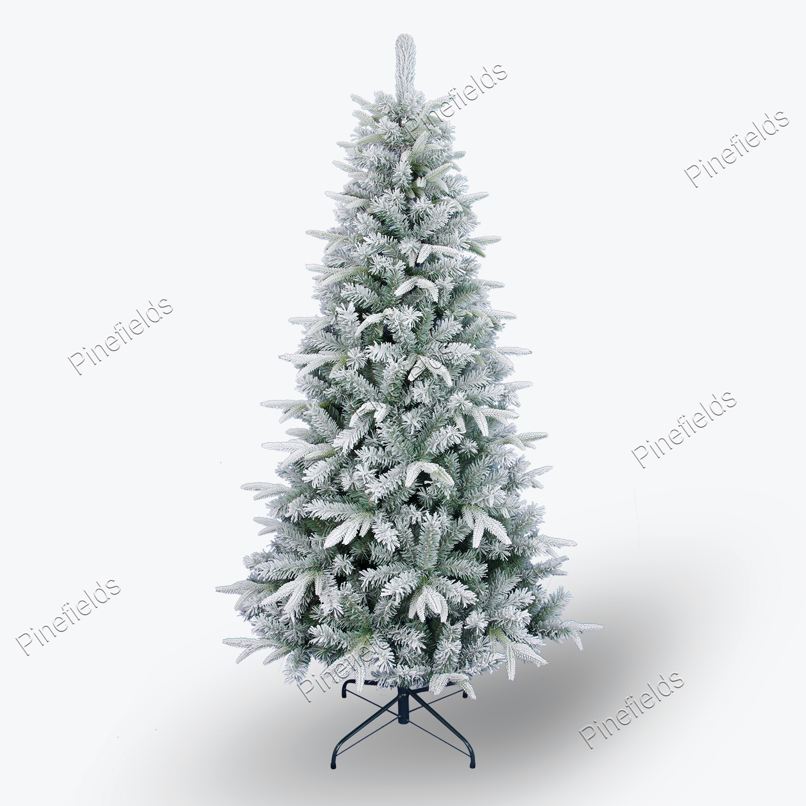 人造圣诞树，植绒圣诞树，6 英尺圣诞树，PE 混合尖头，铰链，金属底座。#HDPE-73J931GM-Z