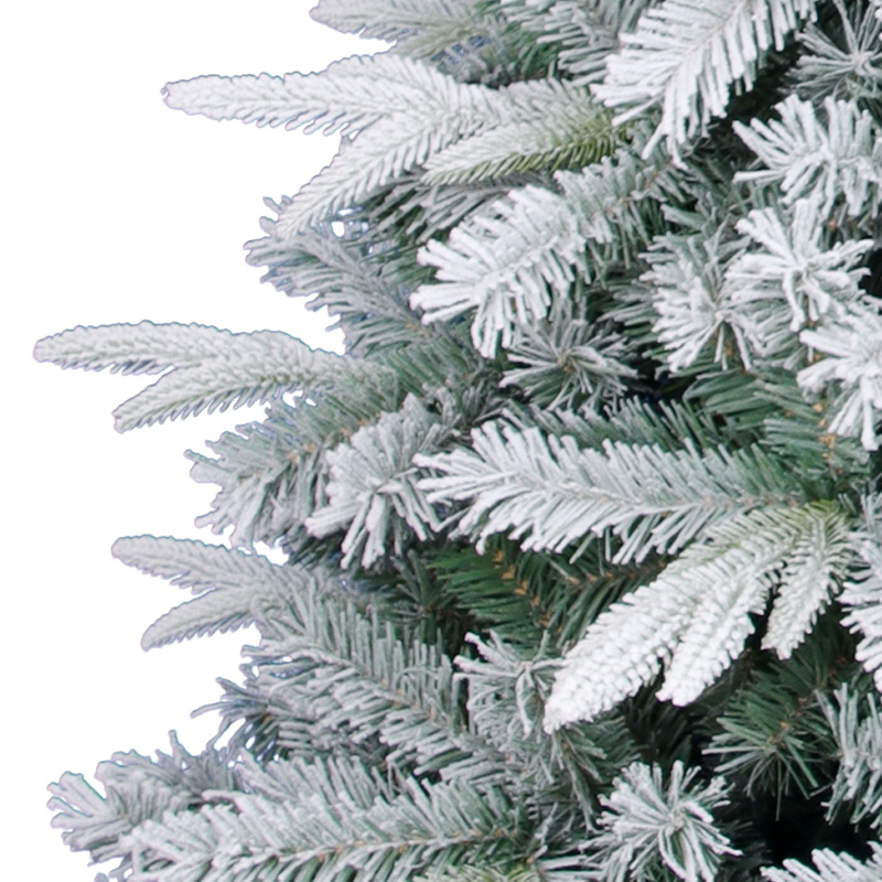 Artificial Christmas Tree, Flocked Christmas Tree, 6 ft Christmas Tree, PE Mixed Tips,  Hinge,  Metal Base.#HDPE-73J931GM-Z