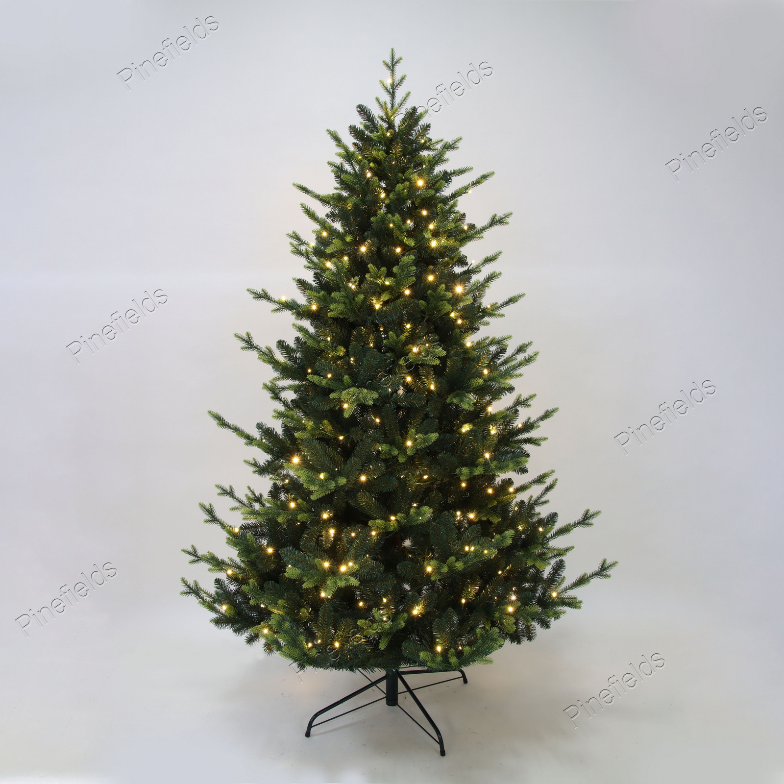 人造圣诞树，7 英尺圣诞树，2 色 PE 混合尖头，铰链，金属底座。#HED-84J1978GM-300L