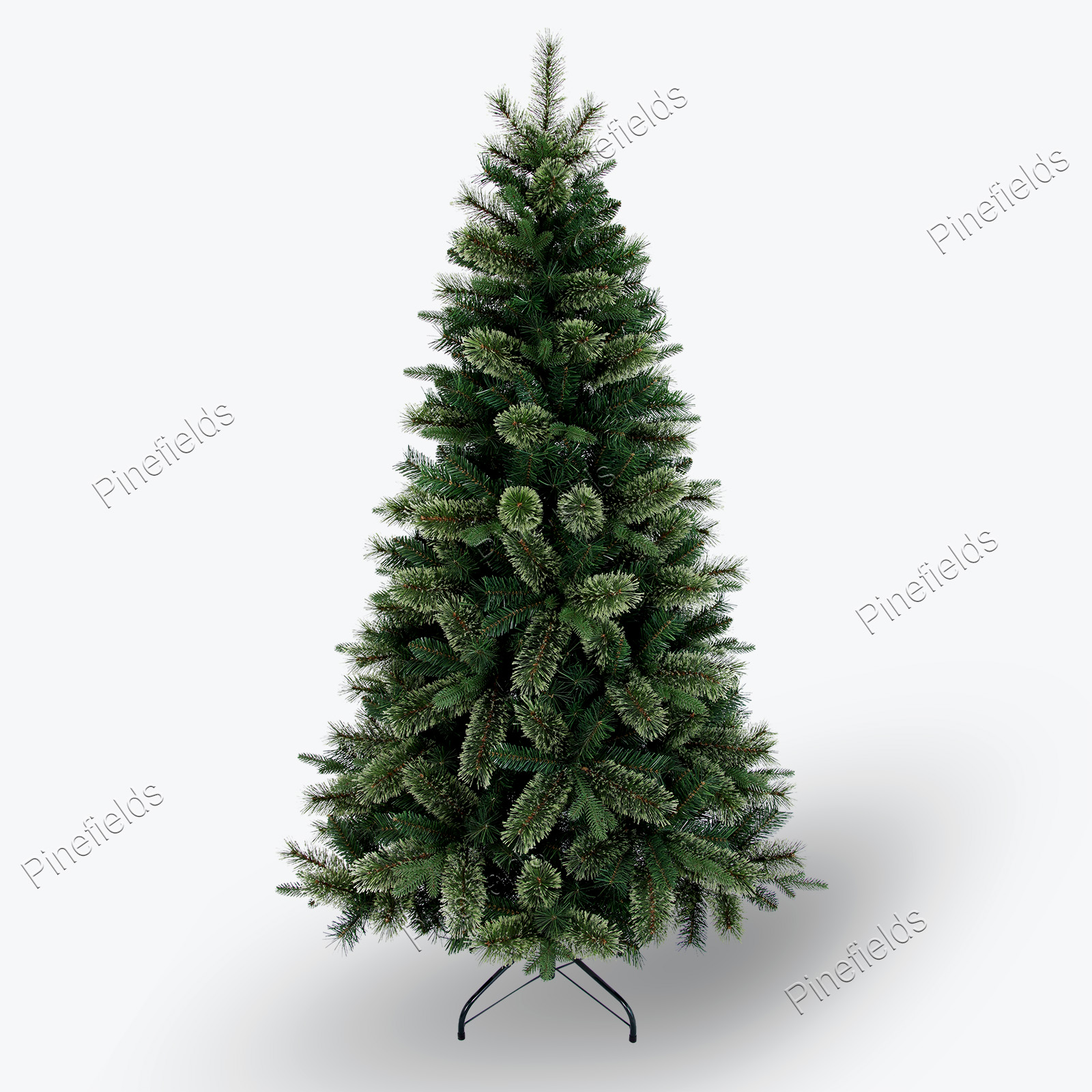 人造圣诞树，6 英尺圣诞树，PE 和针混合尖端，铰链，金属底座。#HGPE-72J853GM