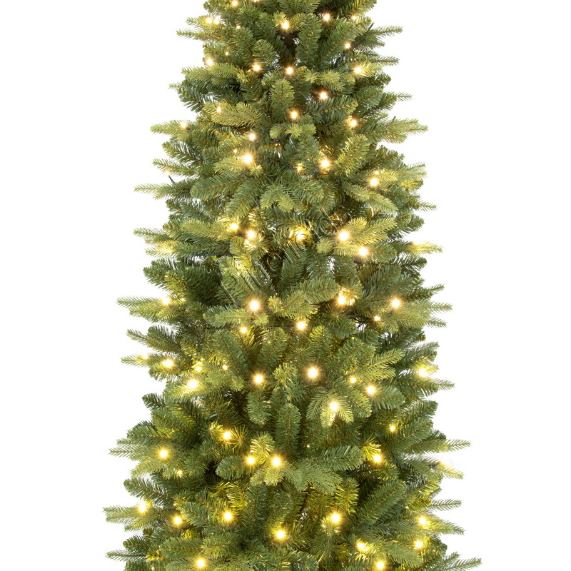 Artificial Christmas Tree, Prelit Christma Tree, 6 ft Christmas Tree With Lights, PE Mixed Tips,  Hinge,  Metal Base.#HJPES-72J923GM(-210L)