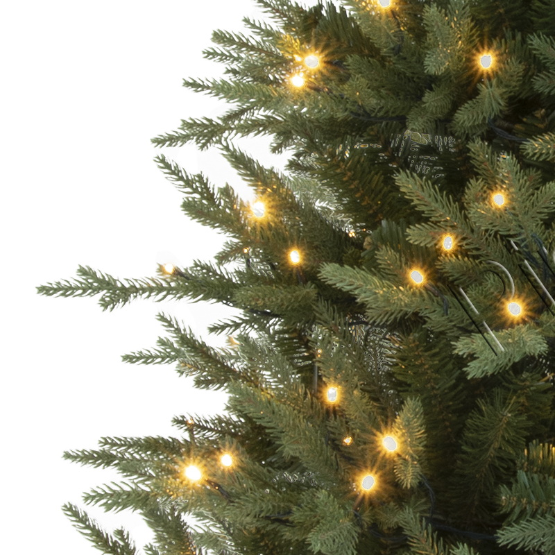 Artificial Christmas Tree, Prelit Christma Tree, 7 ft Christmas Tree With Lights, PE Mixed Tips,  Hinge,  Metal Base.#HLPE-84J4032GM(-400L)
