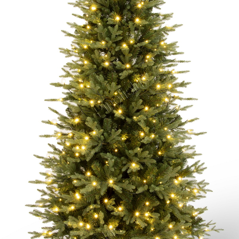 Artificial Christmas Tree, 7 ft Christmas Tree With Lights,  PE Mixed Tips,  Hinge,  Metal Base.#HOPE-84J3429GM(-350L)