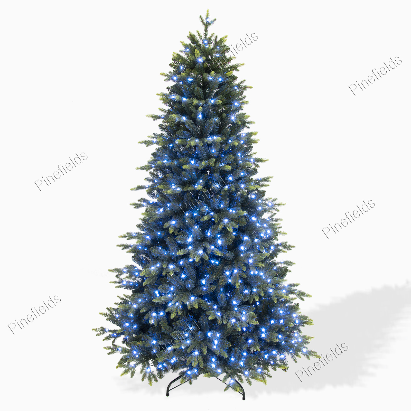 Artificial Christmas Tree, Prelit Christma Tree, 7 ft Christmas Tree With Color Changing Lights, PE Mixed Tips,  Hinge,  Metal Base.#HYPE-84J2148GM(-700L)
