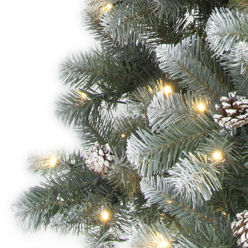 Artificial Christmas Tree, Prelit Christma Tree, 6 ft Christmas Tree With Lights, PVC Tips,  Hinge,  Metal Base.#IEPV-72B670GM-CP(-150L)