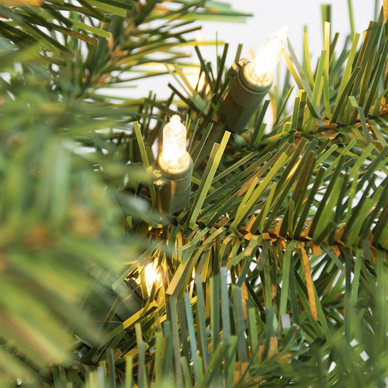 PINEFIELDS Árbol de Navidad preiluminado de 6 pies, árbol de Navidad artificial con luces, árbol de Navidad iluminado, árbol de Navidad clásico, 300 luces transparentes UL, PVC, bisagra, base de metal