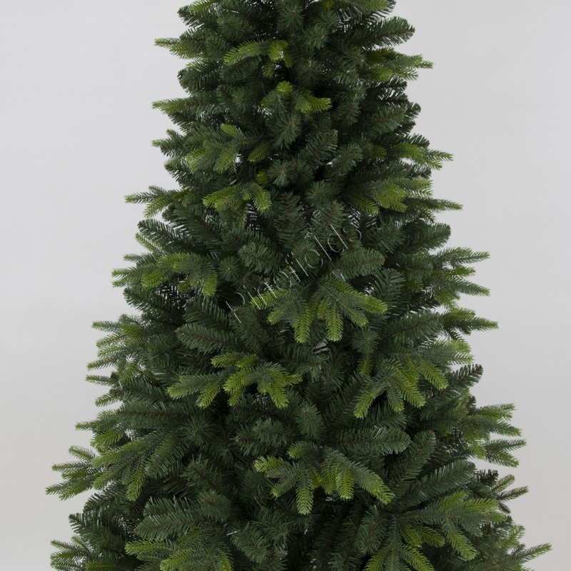 人工クリスマスツリー、6フィートのクリスマスツリー、PE混合チップ、ヒンジ、金属ベース。#IQPE-72J1291GM