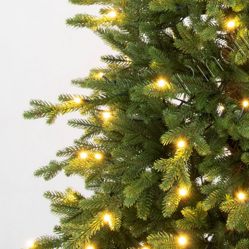 Artificial Christmas Tree, 5 ft Christmas Tree With Lights, PE Mixed Tips, Hinge, Metal Base.#JHPE-60J2612GM-160L