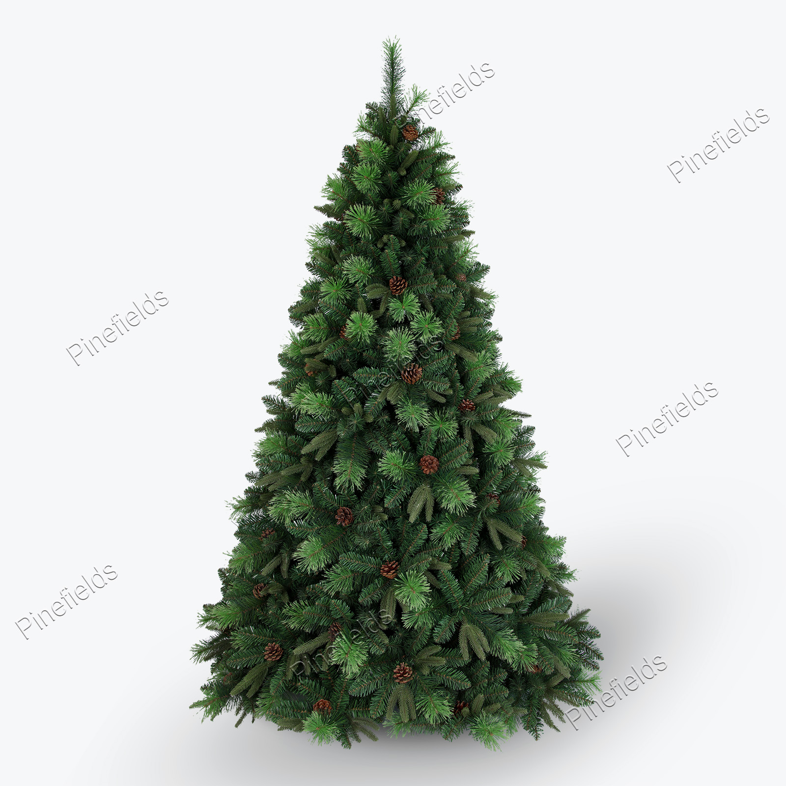 人造圣诞树，季节性节日装饰树，7 英尺圣诞树，PE 和针混合尖端，铰链，金属底座。#KPA-84J1870GM-C