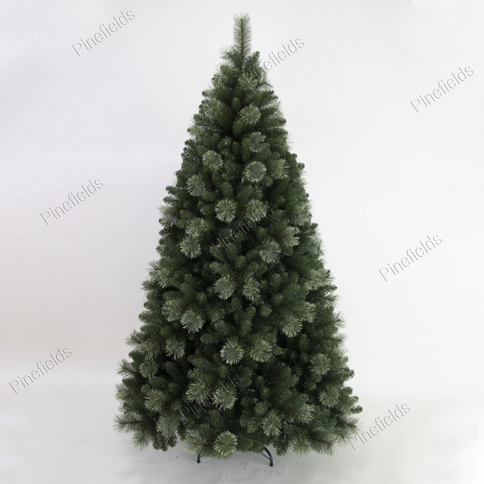 人工クリスマスツリー、7フィートのクリスマスツリー、ニードルミックスチップ、ヒンジ、メタルベース。 #KPAX-84J1254GM