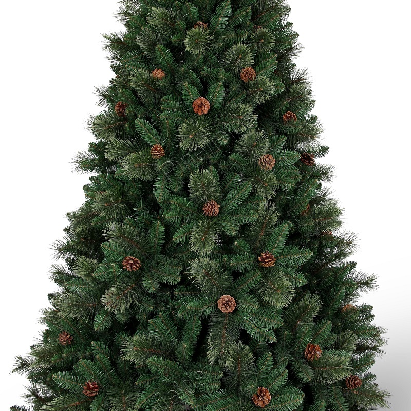 Artificial Christmas Tree, 7.5 ft Christmas Tree, Needle Mixed Tips,  Hinge,  Metal Base.#KPAX-90J1544GM-C