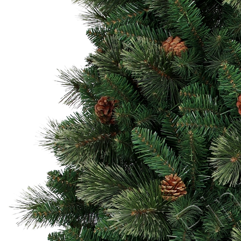 Artificial Christmas Tree, 7.5 ft Christmas Tree, Needle Mixed Tips,  Hinge,  Metal Base.#KPAX-90J1544GM-C