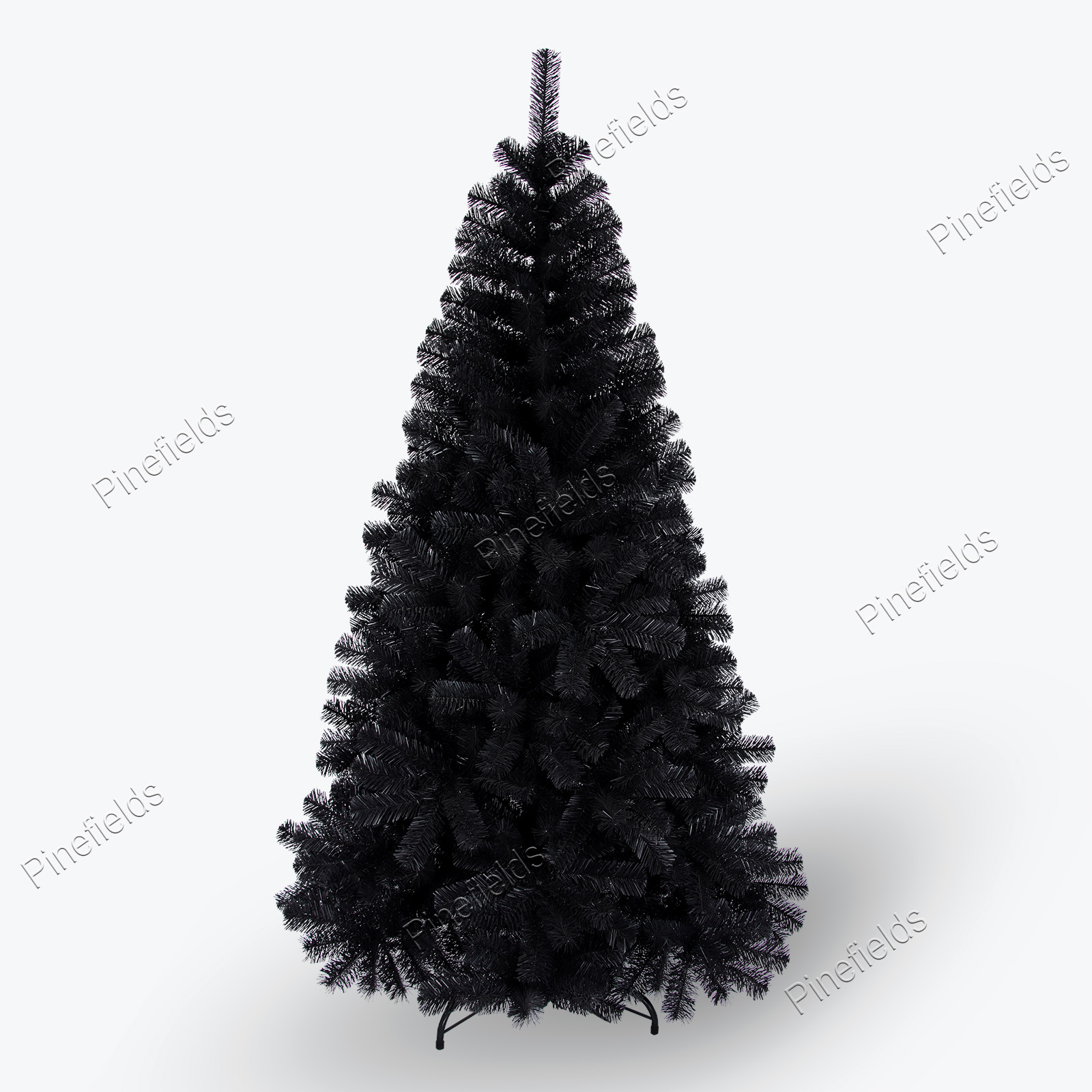 Artificial Christmas Tree, Black Christmas Tree, 6 ft Christmas Tree, PVC Tips,  Hinge,  Metal Base.#KZPV-72J681BM