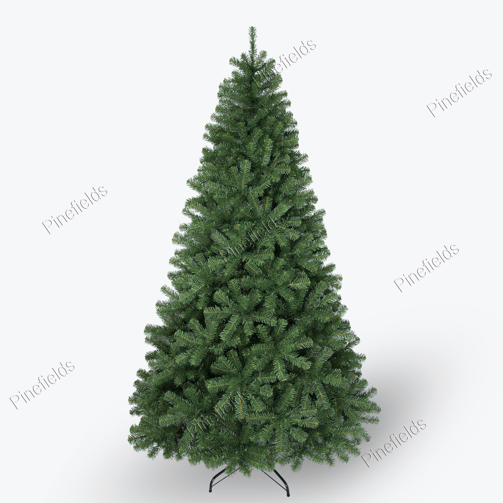 Artificial Christmas Tree, Prelit Christma Tree, 7.5 ft Christmas Tree With Lights, PVC Tips,  Hinge,  Metal Base.#LUPV-90J1392GM(-500UC)