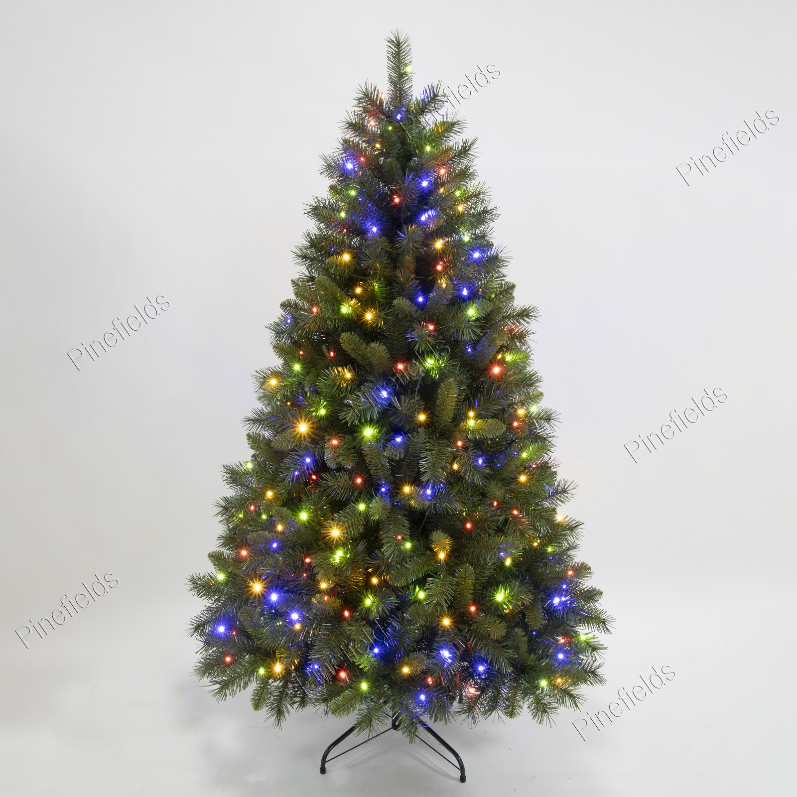 Árvore de Natal artificial, árvore de Natal pré-iluminada de 6 pés, pontas de PVC, dobradiça, base de metal.#MUPV-72J824GM-300L