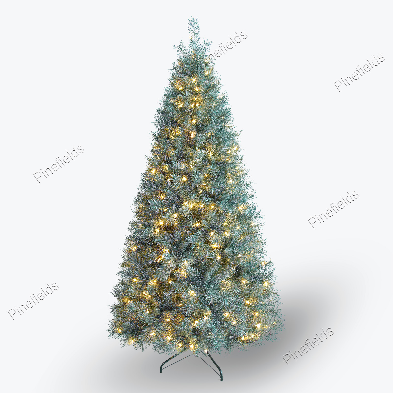 Artificial Christmas Tree, Prelit Christma Tree, 7 ft Christmas Tree With Color Changing Lights, PVC Tips,  Hinge,  Metal Base.#SP-84J932GM(-360L)