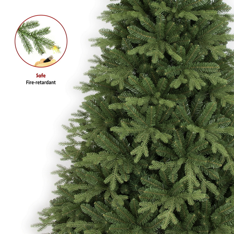 PINEFIELDS Árbol de Navidad realista de 7 pies, árbol de Navidad artificial de aspecto realista, árbol de Navidad mixto de PE, bisagra, base de metal