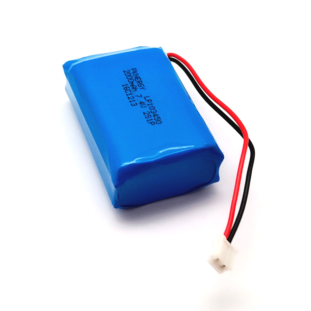 Pacco batteria ai polimeri di litio PKNERGY LP103450 2000mAh 7,4V