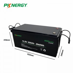 PKNERGY 12V 200Ah LiFePO4-batterij met Bluetooth