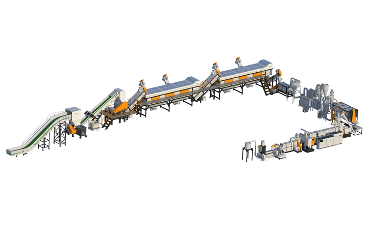 HDPE plastic pallet crate shredding recycling line